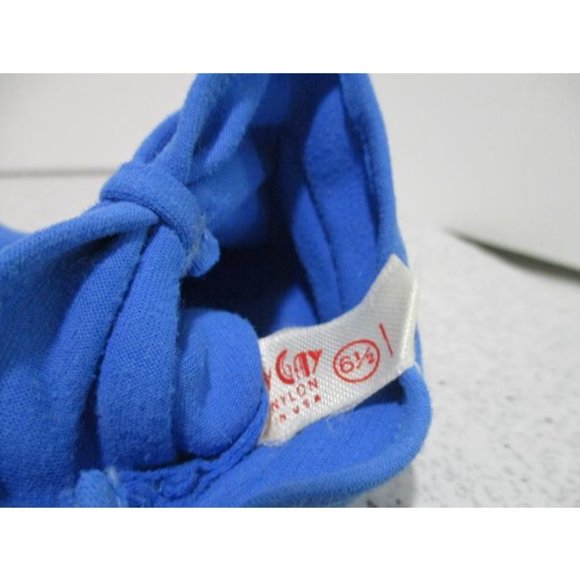 *Lady Gay Royal Blue Vintage Gathere Tapered Scallop Pinched Hem Nylon Gloves - Picture 3 of 8